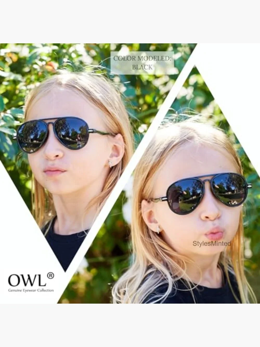 Kids Aviator Sunglasses UV400 Protection for Children Ages 3-6
